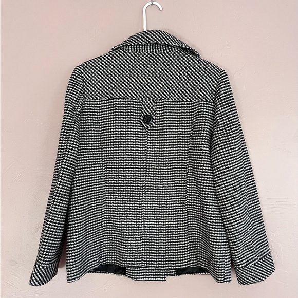 Vintage Houndstooth Button down Jacket with Shoulder Pads, Size 1XL - Picture 5 of 6